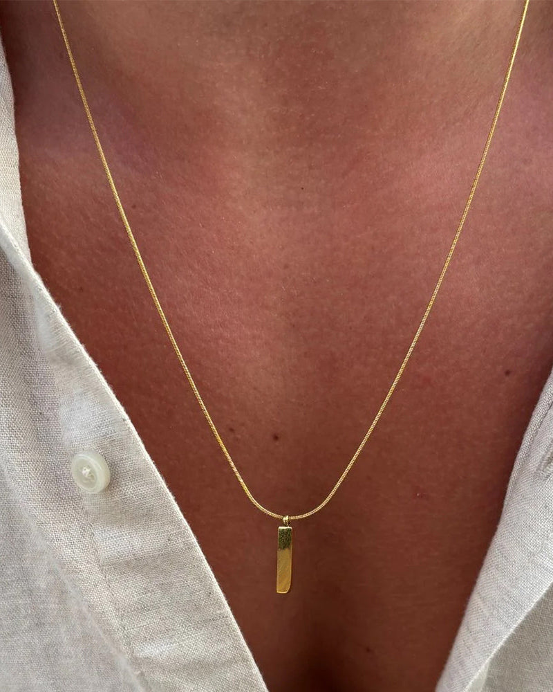 Snake Chain Tag Necklace