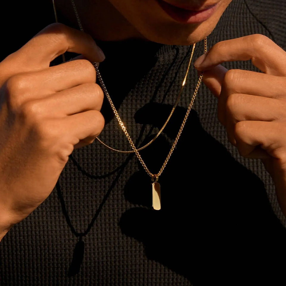 Box Chain Tag Necklace