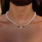Perla Eterna pearl pendant in gold and silver by Zyrah Collective