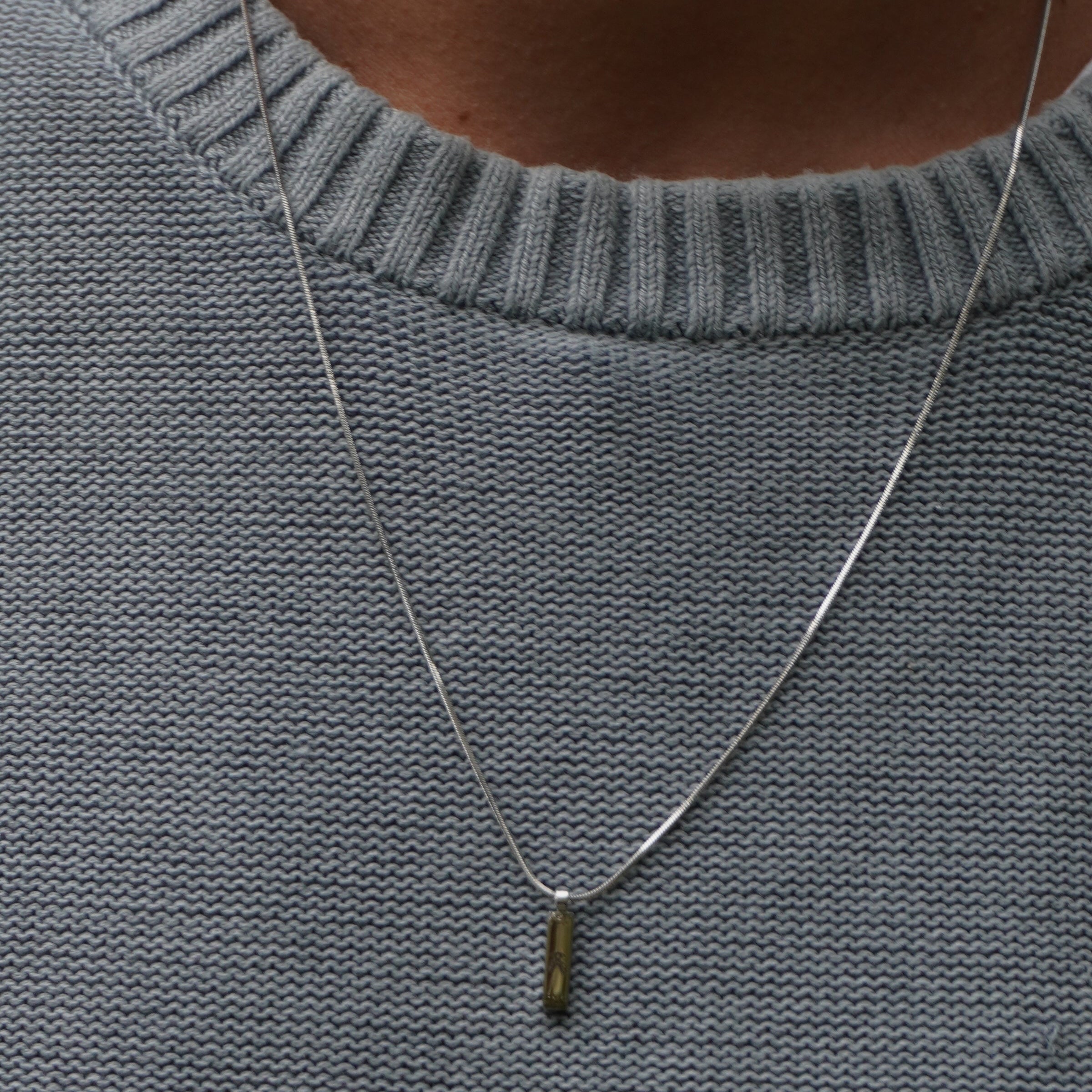 Snake Chain Tag Necklace in gold and silver by Zyrah Collective