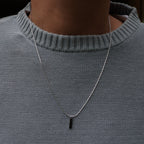 Wire Chain Tag Necklace in gold and silver by Zyrah Collective