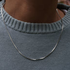 Box Chain Necklace in gold and silver by Zyrah Collective