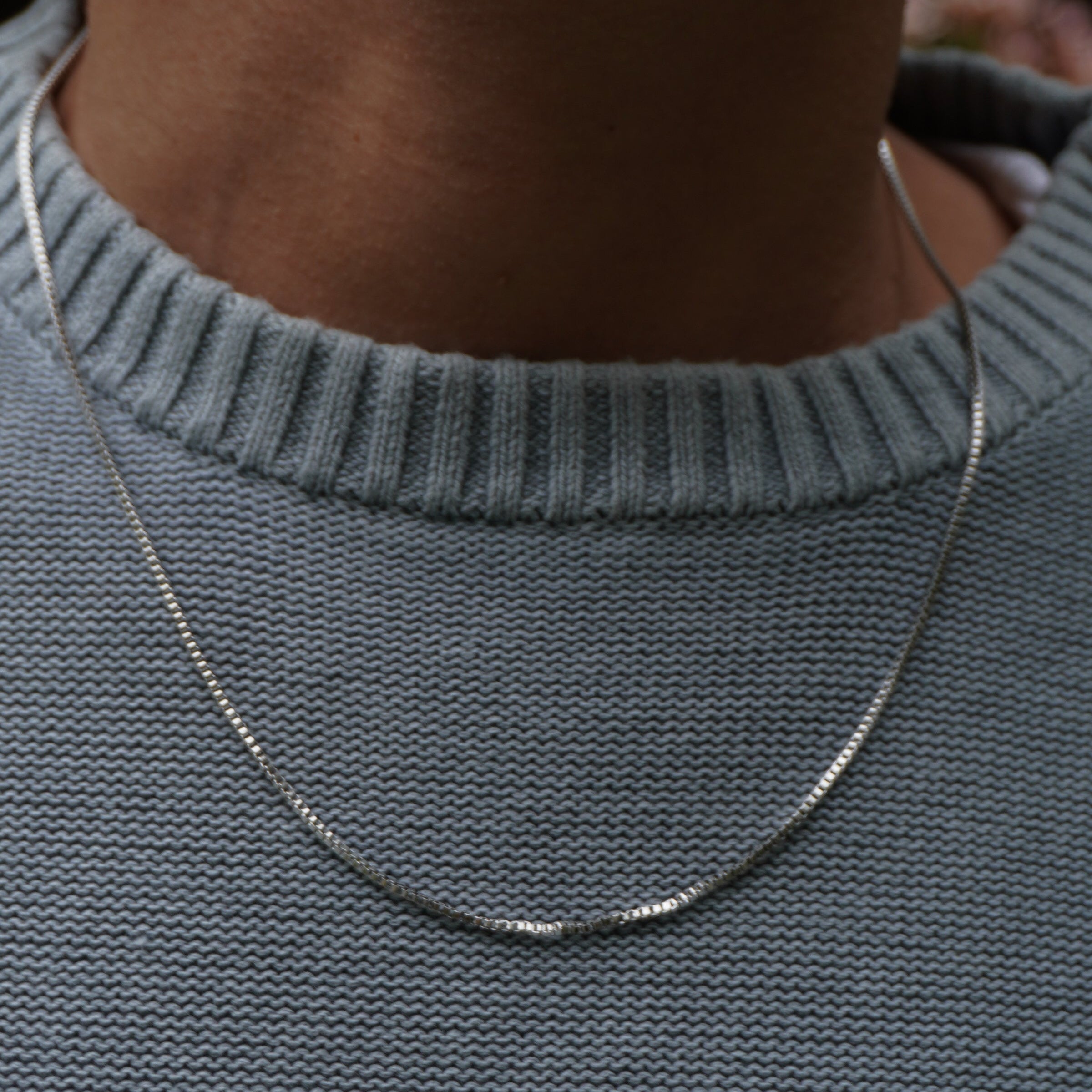 Box Chain Necklace in gold and silver by Zyrah Collective