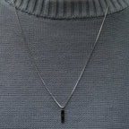 Box Chain Tag Necklace in gold and silver by Zyrah Collective