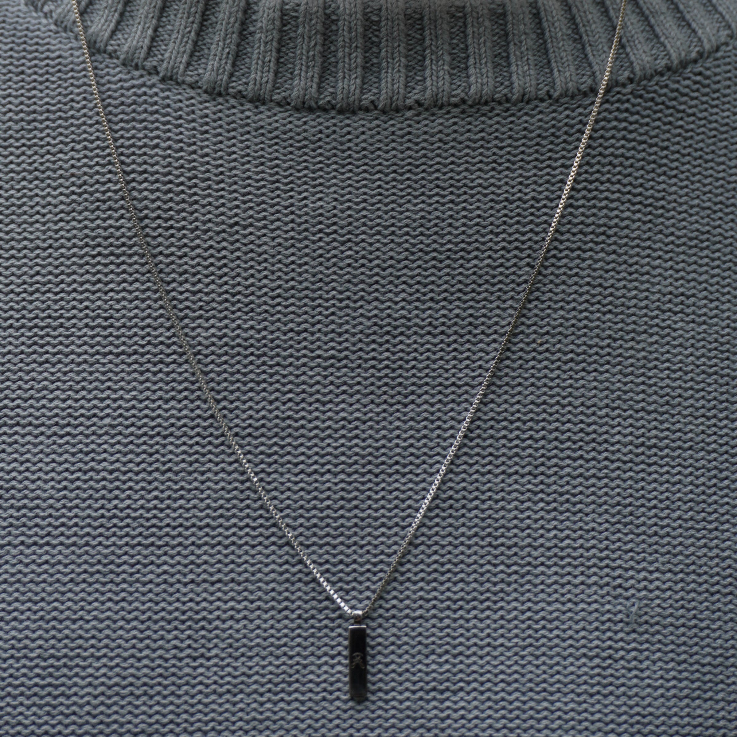 Box Chain Tag Necklace in gold and silver by Zyrah Collective