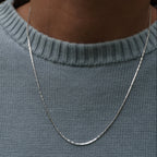 Wire Chain Necklace in gold and silver by Zyrah Collective