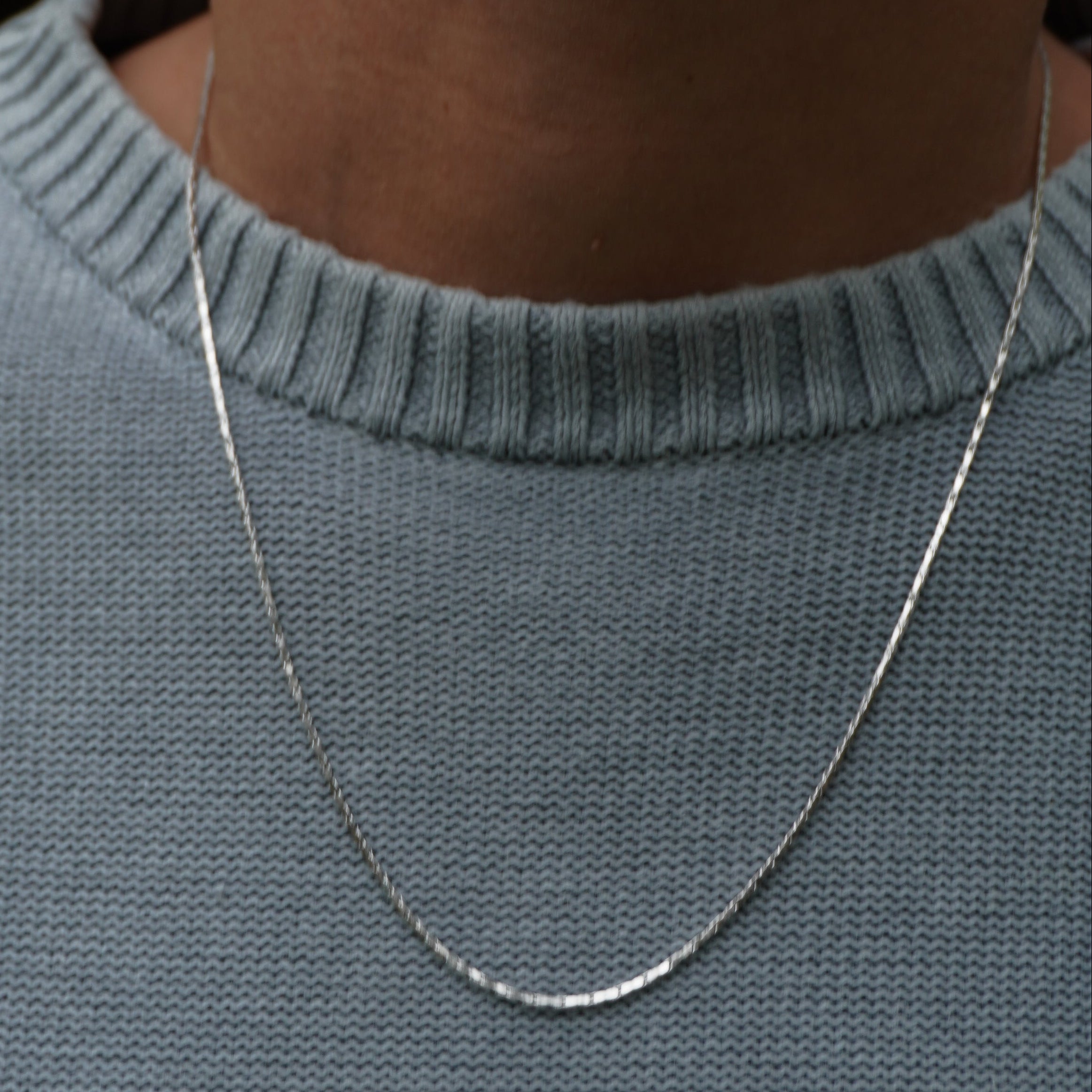 Wire Chain Necklace in gold and silver by Zyrah Collective