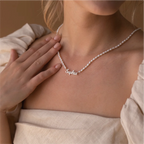 Pearl Necklace in gold finish by Zyrah Collective