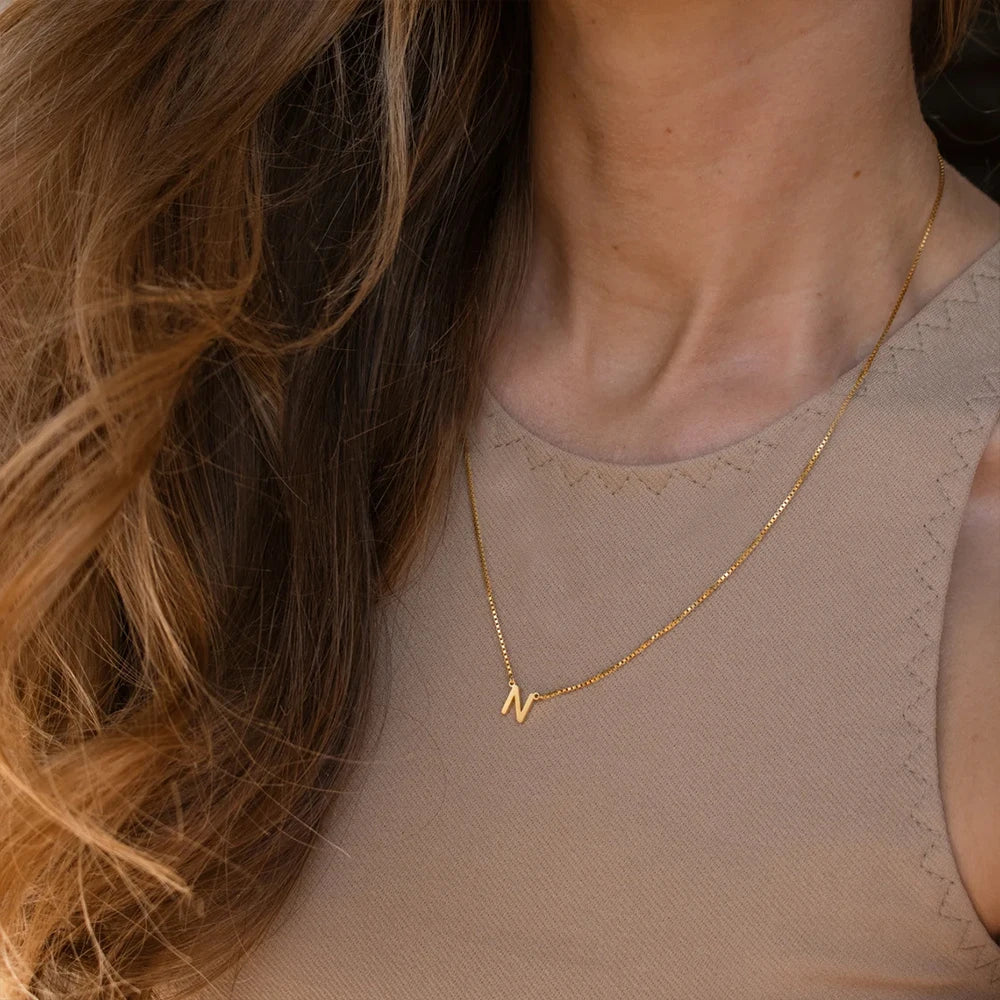 Personalised Initial Necklace in gold and silver by Zyrah Collective