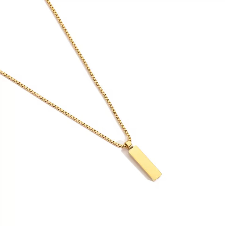 Box Chain Tag Necklace