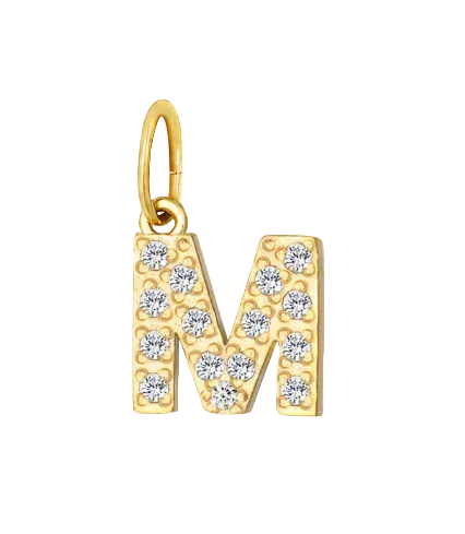 Shiny Letter Charms high-polish gold by Zyrah Collective