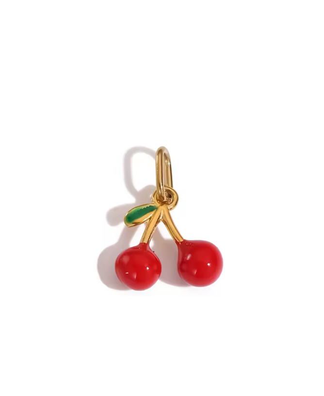 Cherry Eclat cherry charm in gold by Zyrah Collective