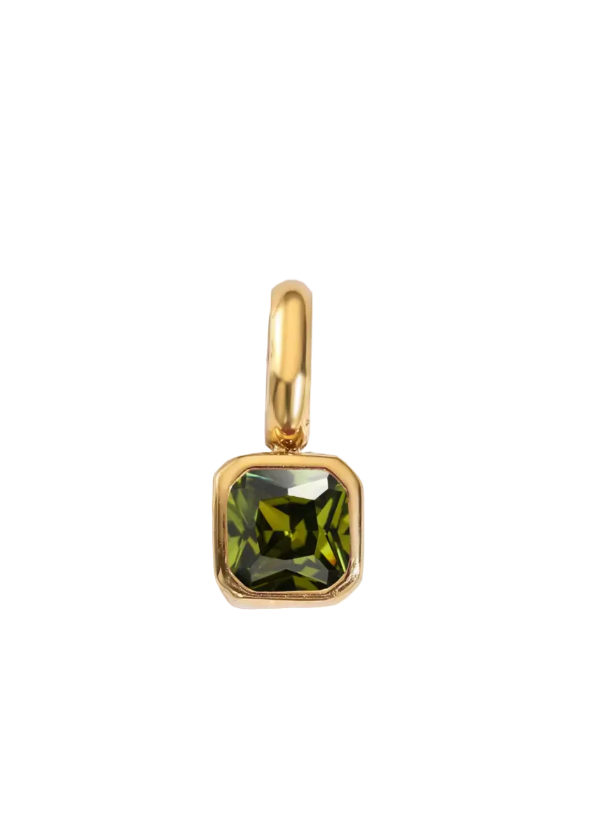Lumina Birthstone Charms radiant gem gold and silver by Zyrah Collective