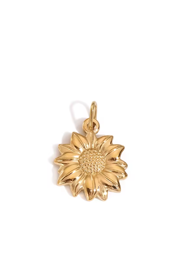 Sunflare sun charm in gold by Zyrah Collective