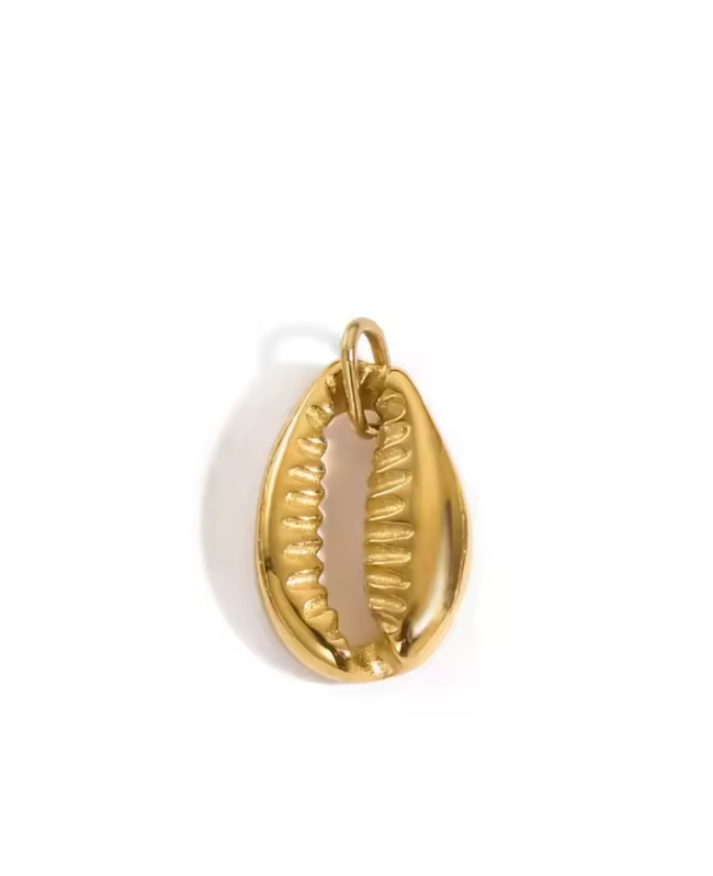 Zaya Shell coastal shell charm in gold by Zyrah Collective