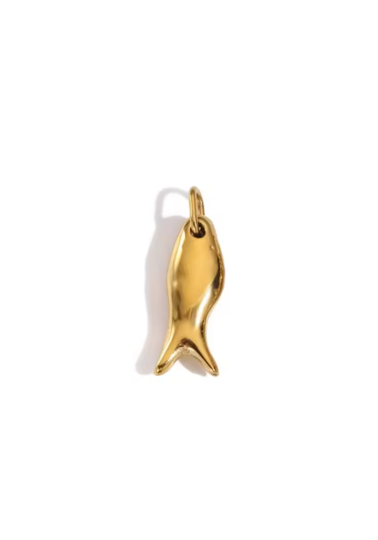 Marea Fish marine charm in gold by Zyrah Collective