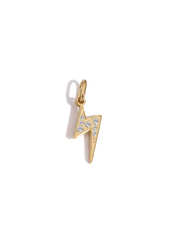 Aurex Bolt lightning bolt charm in gold by Zyrah Collective