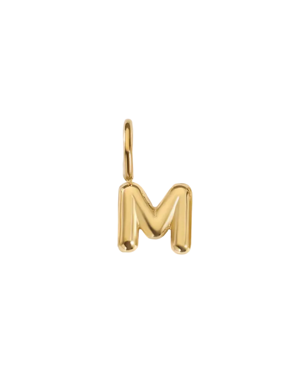 Bubble Letter Charms gold and silver by Zyrah Collective
