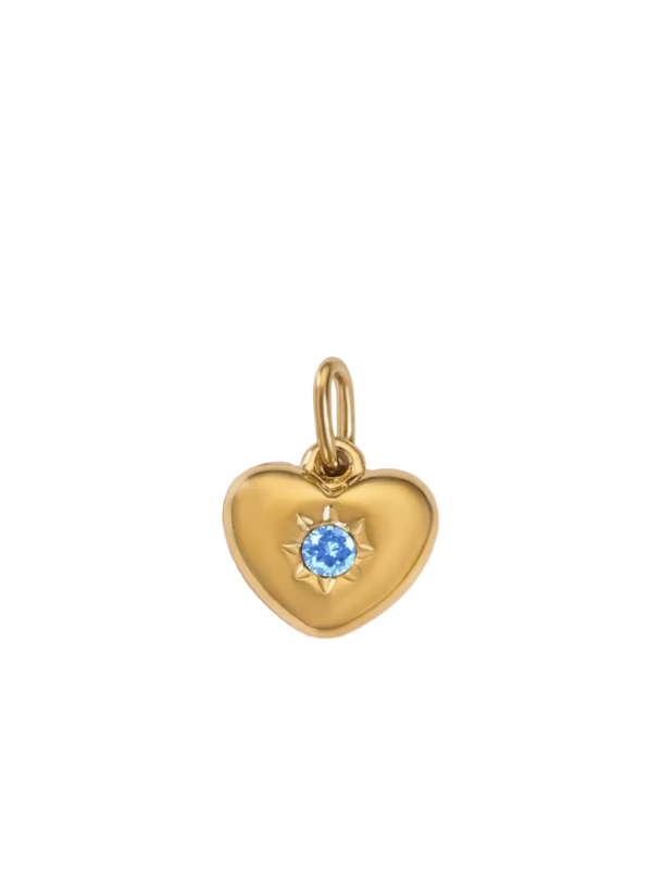 Heart Birthstone Charm gold and silver by Zyrah Collective