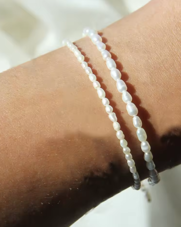 Pearl Bracelet in gold finish by Zyrah Collective